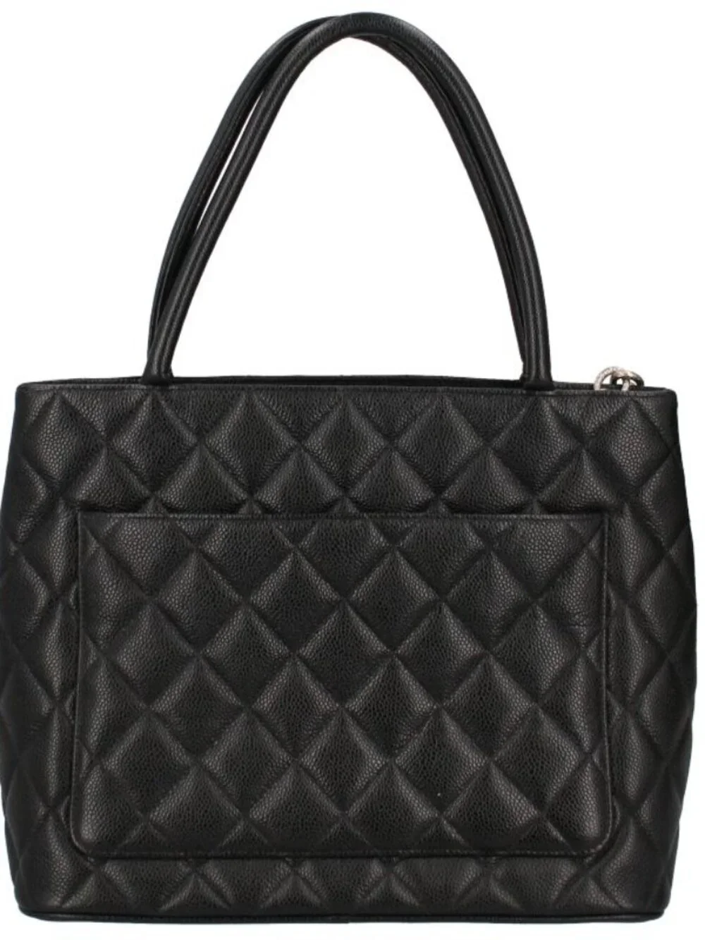 Chanel Medallion Tote Caviar Leather Handbag Black - Picture 3 of 9